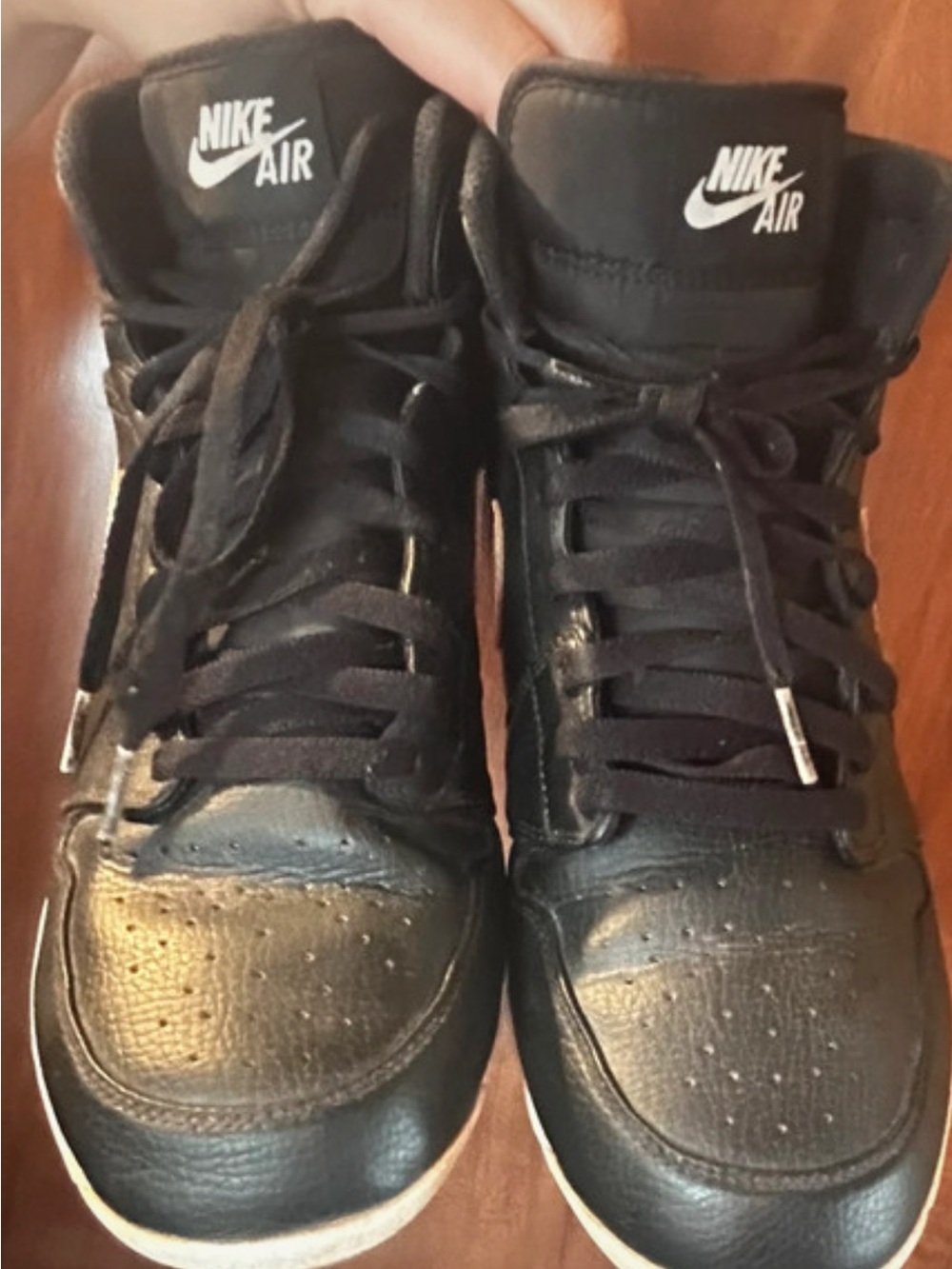 Nike Black Leather High-Top Sneakers